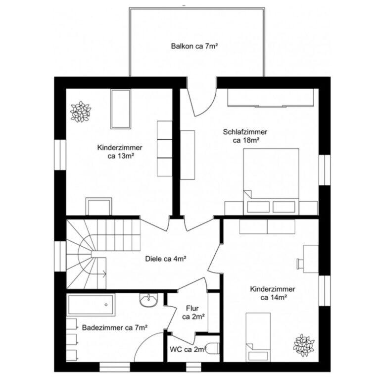 Grundriss Obergeschoss Einfamilienhaus